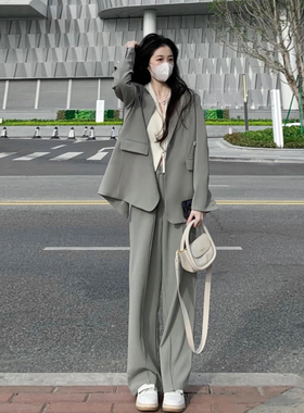 高级感灰色西装外套女早秋新款韩版小个子宽松休闲西服