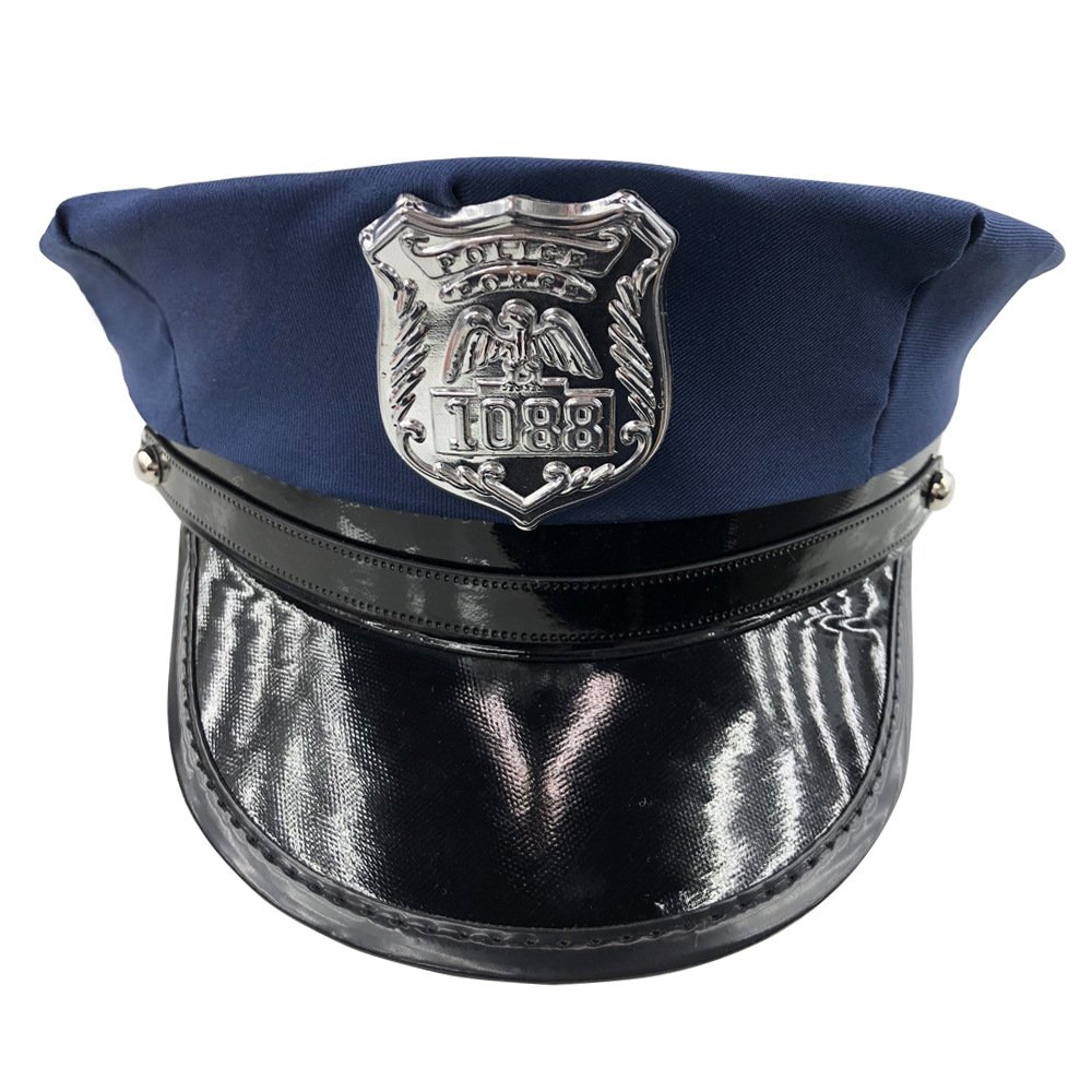 男女同款八角帽夜店酒吧Party角色扮演舞台警察制服cos儿童亲子帽
