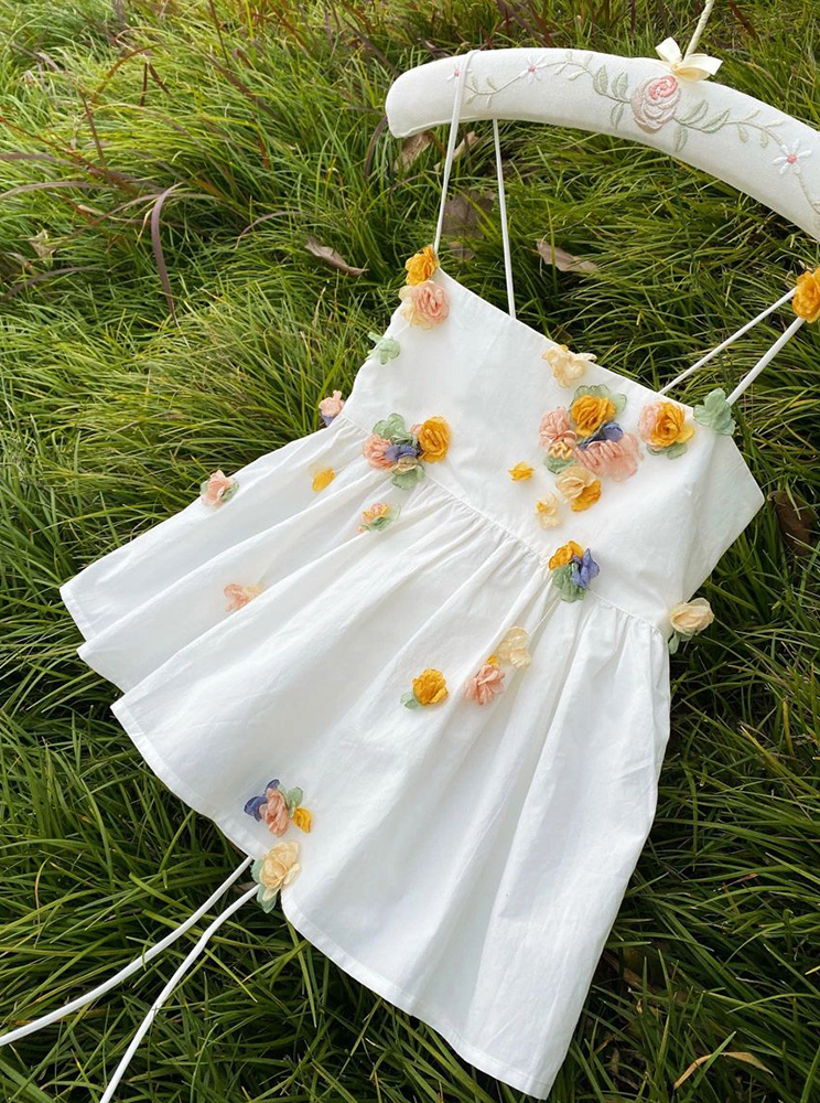 品牌撤柜女装立体刺绣花朵抹胸吊带背心法式气质设计小众短款上衣