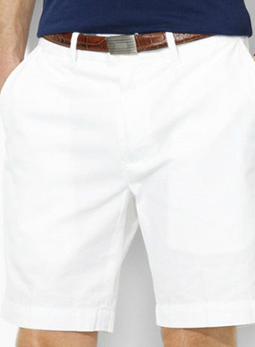 夏季美式短裤男士纯棉休闲五分裤工装高尔夫运动白色潮小马标商务