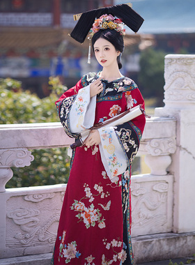 清汉女装国风旗装格格服重工刺绣中国风清代服饰新中式宫廷风旗袍