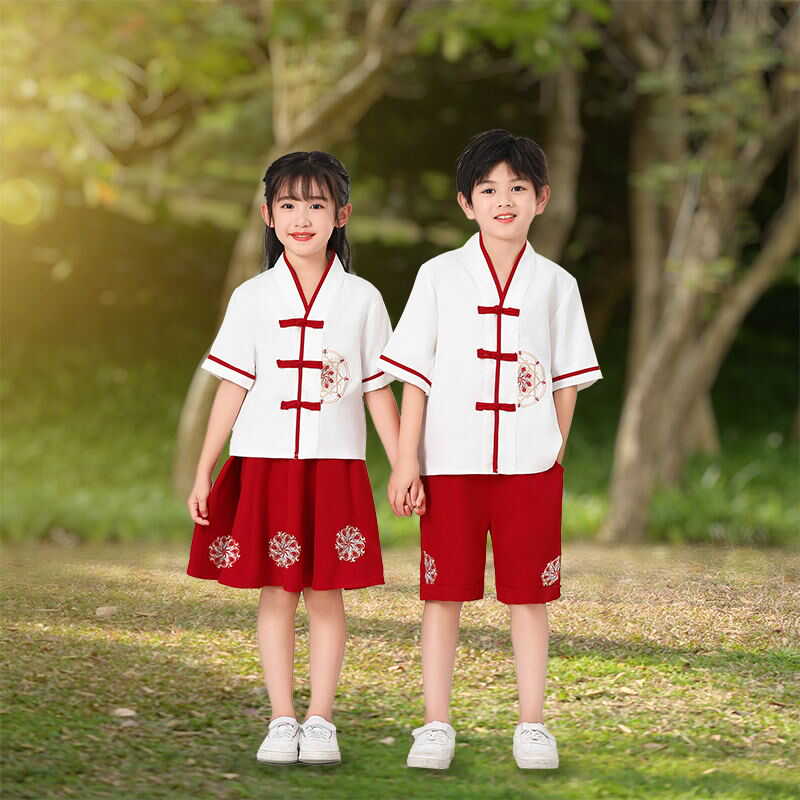 幼儿园园服毕业照中小学生六一国学民族风演出服夏季装中国风汉服