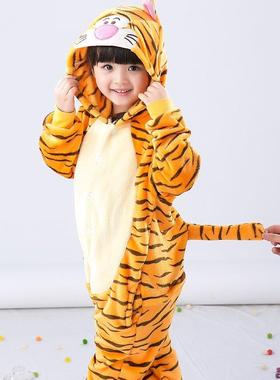 元旦幼儿园动物表演服小老虎舞蹈演出服森林运动会亲子装男童睡衣