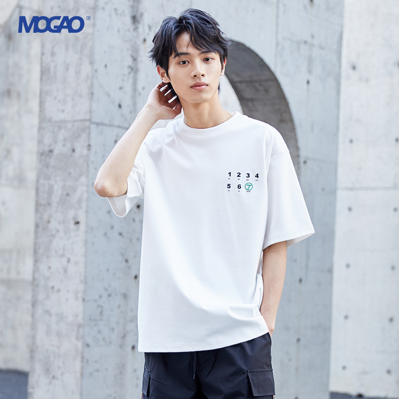 MOGAO/摩高2024夏季新款男士简约时尚圆领短袖T恤半袖521612104