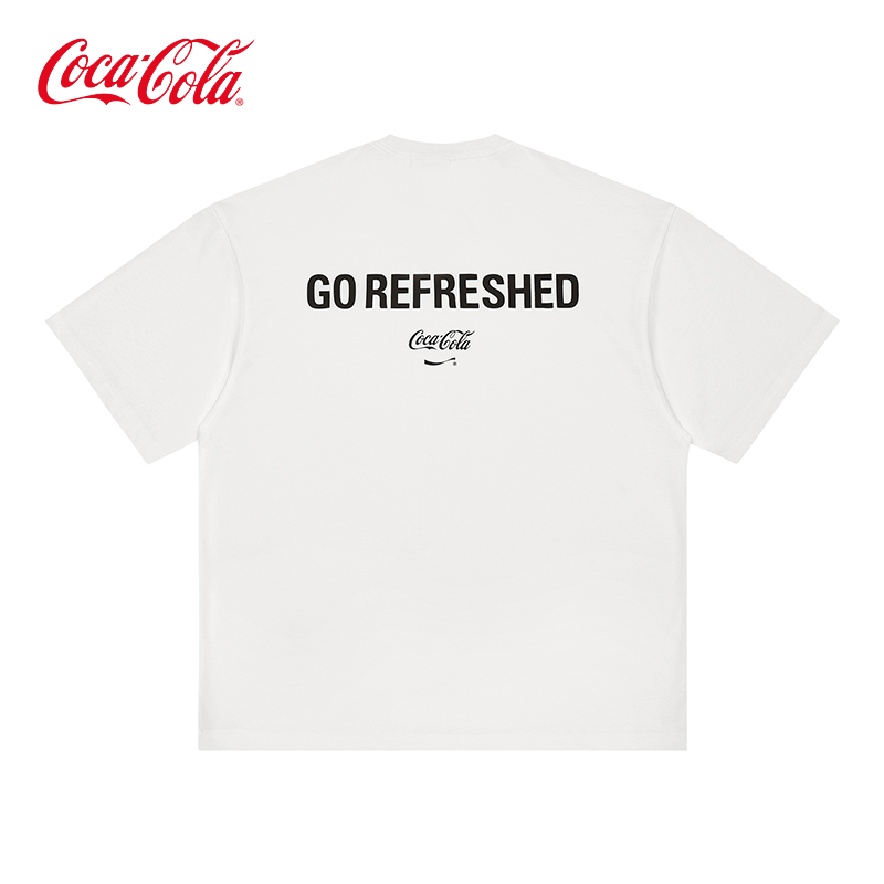 Coca-Cola/可口可乐 短袖t恤男夏季美式潮牌休闲宽松情侣半袖上衣