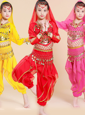 印度公主服装儿童肚皮舞演出服少儿印度舞蹈表演服装小孩异域风情