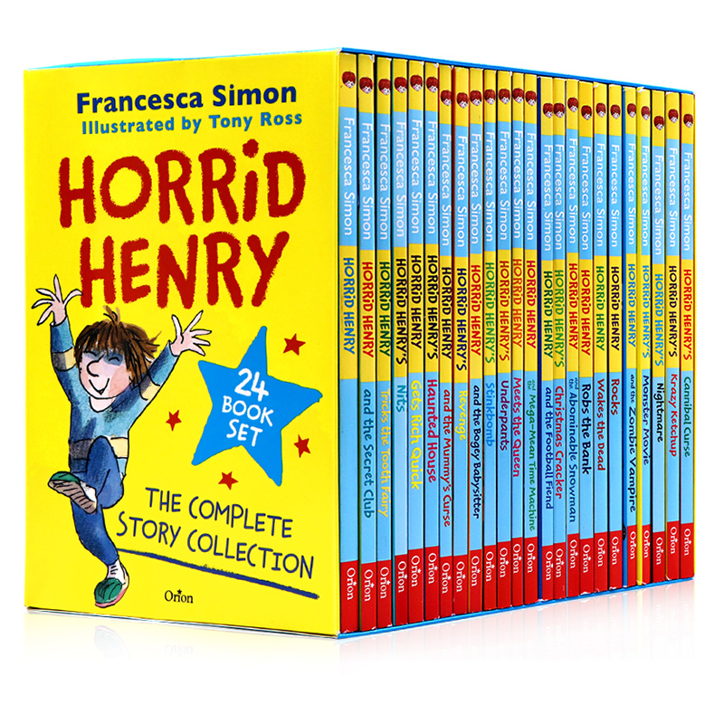 英文原版 Horrid Henry 24Books Set 淘气包亨利 24册盒装  儿童课外兴趣阅读 初级章节桥梁小说