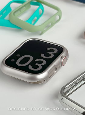 卡素新款iwatch保护壳8半包7适用苹果applewatch表壳PC防摔硬壳潮