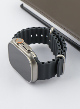 适用苹果applewatch8/S9 SE手表iwatchultra硅胶运动弹性海洋表带