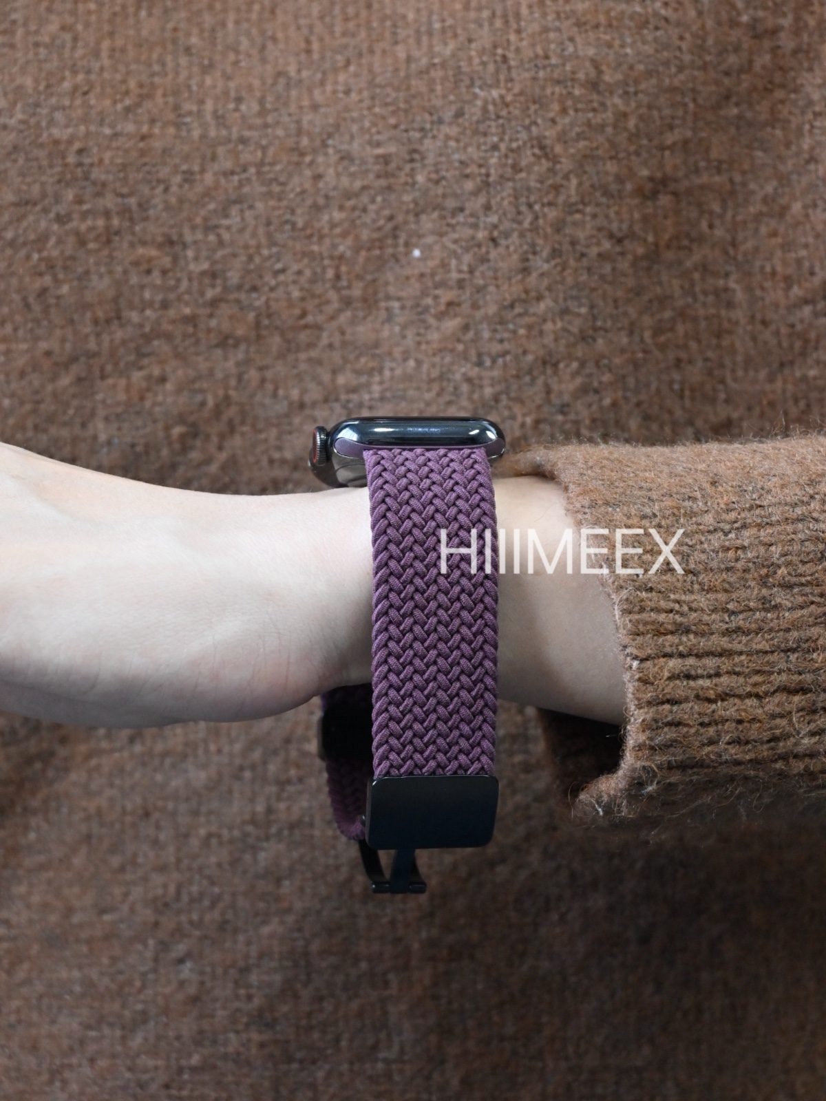 HIIIMEEX适用苹果手表 显白折叠扣编织iwatch表带运动型applewatch9/8/7舒适透气表带可调节男女同款苹果表带