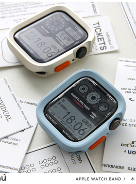 木木适用于苹果手表S9高质感保护壳包边软壳Apple watchS7/S8/SE2