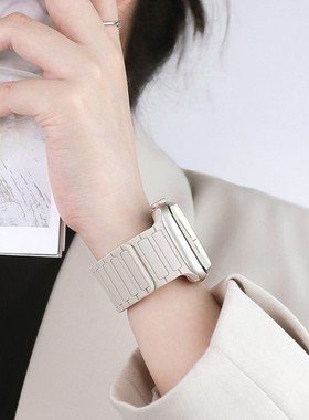 适用苹果手表S9表带iWatch9新款applewatch硅胶磁吸手表带Ultra2男女高级S8智能SE运动S7创意腕带8765代夏天