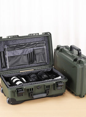 拉杆工具箱单反相机防潮箱镜头保护箱仪器装备箱配防震海绵密封箱