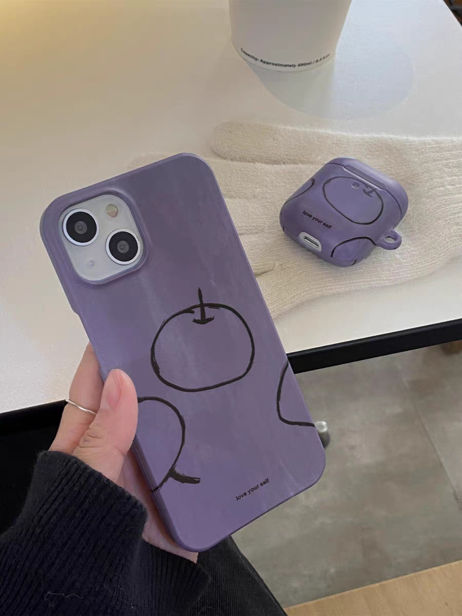 紫色日韩风适用于苹果15promax手机壳iPhone13个性菲林11高级感12华为mate60小米14小众时尚简约男女新款情侣