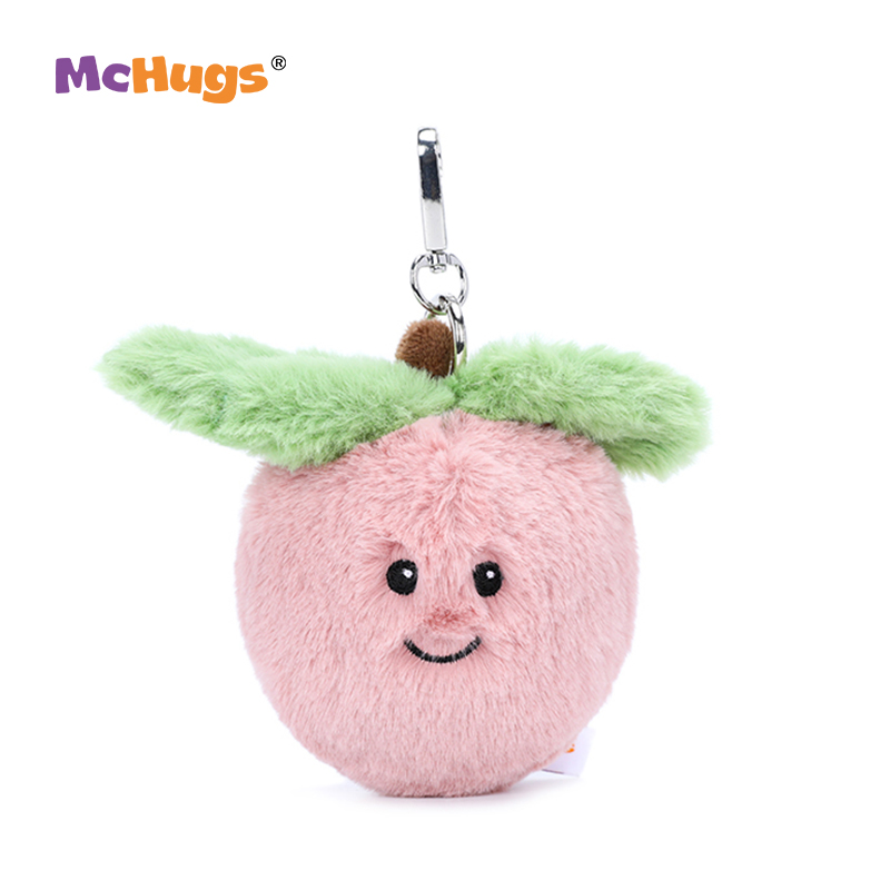 英国McHugs桃子钥匙扣可加热薰衣草味玩具娃娃毛绒背包小挂件礼物