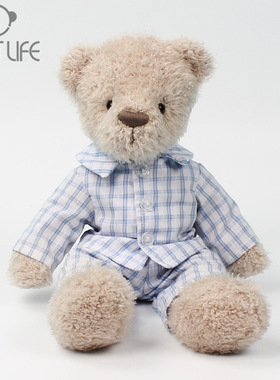 绅士熊睡衣安抚玩偶儿童女生生日礼物毛绒玩具领结泰迪小熊公仔