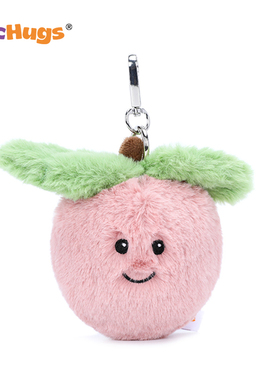 英国McHugs桃子钥匙扣可加热薰衣草味玩具娃娃毛绒背包小挂件礼物