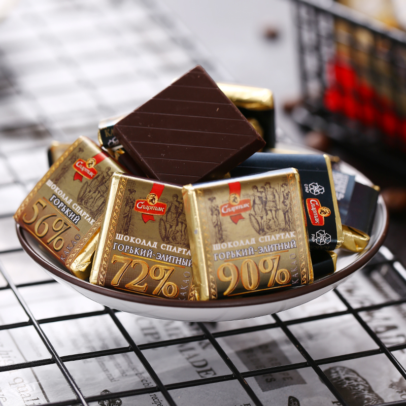 白俄罗斯进口斯巴达克迷你黑巧克力90%75%56%Snapmk每日黑巧零食