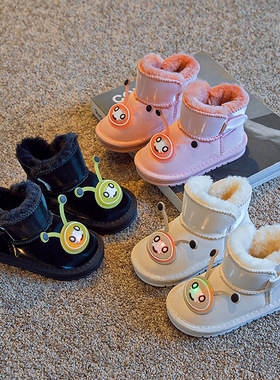 宝宝雪地靴冬季男童鞋子女童加绒加厚短靴子1-3岁2儿童学步鞋棉鞋