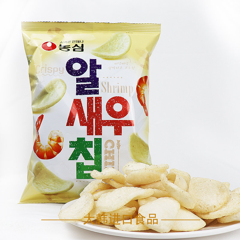 韩国新款包装进口食品农心鲜虾片68g膨化零食大礼包超赞明星代言