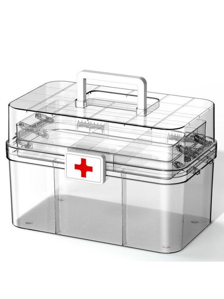 药箱多层医药箱家用大容量全套应急医护医疗药品药物收纳透明药箱