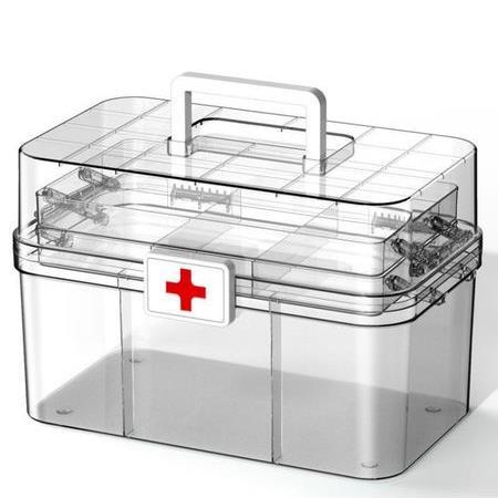 药箱多层医药箱家用大容量全套应急医护医疗药品药物收纳透明药箱