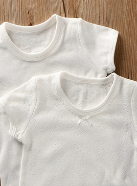 纯白色短袖t恤男童夏季女童宝宝婴儿纯棉半袖上衣儿童装睡衣女孩