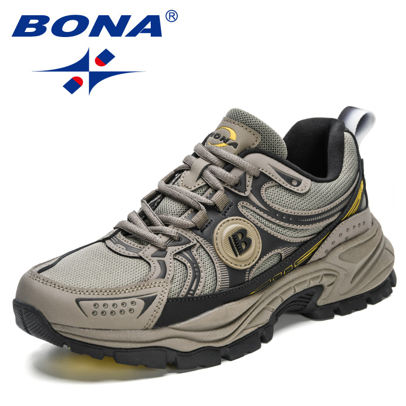 Bona运动鞋新款跑步鞋春夏防滑老爹鞋户外鞋子耐磨休闲鞋男登山鞋