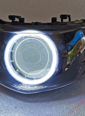雅马哈巧格i125 改装3寸海5 LED双光透镜 大灯总成 天使眼 氙气灯