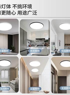 新中式圆形led三防灯印花阳台厨房卫生间过道走廊玄关卧室吸顶灯