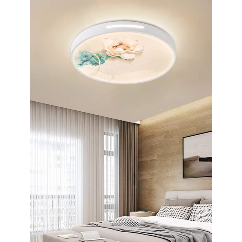 新中式led吸顶灯厨房阳台客厅卧室灯具简约现代大气中国风圆形灯