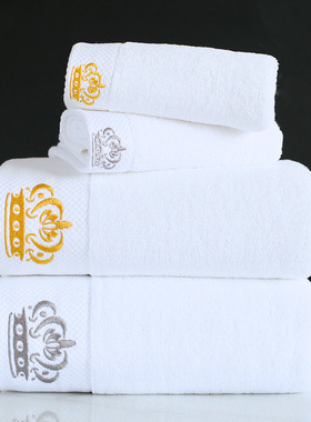 纯棉白色浴巾酒店宾馆专用美容院汗蒸足疗洗浴全棉加厚大毛巾套装