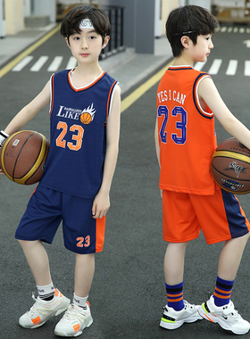 男童篮球服套装夏季薄款2024新款中大童运动夏装儿童装背心速干衣