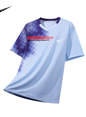 耐克顿男女运动健身透气T恤羽毛球服跑步登山团购休闲潮速干短袖