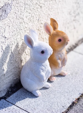 花园装饰小兔子摆件 庭院户外幼儿园装饰摆件工艺品雕塑仿真兔子