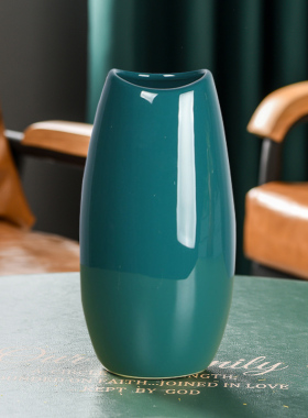 陶瓷花瓶摆件客厅插花水养水培简约现代家居装饰品冬青红果花瓶