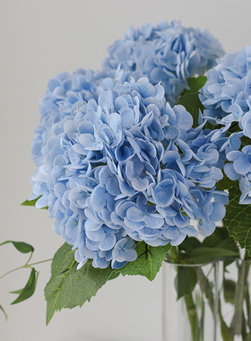 高端轻奢蓝色绣球仿真花假花客厅摆设装饰摆件装饰花保湿花艺摆件
