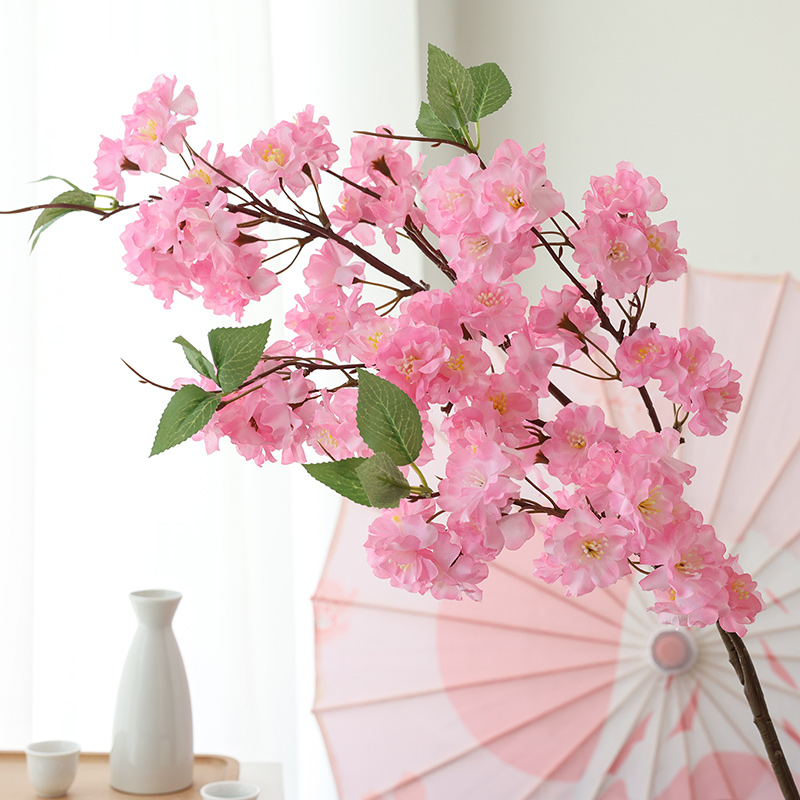 仿真樱花枝樱花树塑料花装饰插花瓶日式中式室内家居桌面摆件摆设
