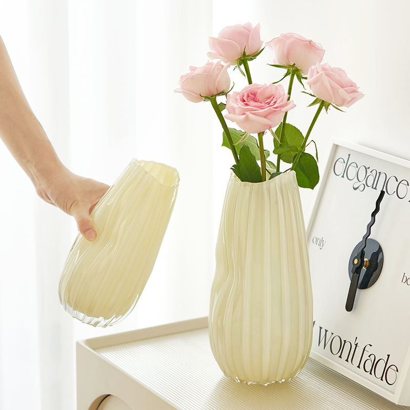 中古花瓶玻璃创意摆件水培玫瑰插花装饰餐桌家居复古轻奢简约法式