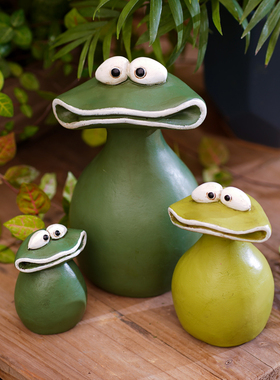 卡通可爱大嘴蛙花盆装饰品摆件青蛙动物创意童趣桌面花园杂货礼物
