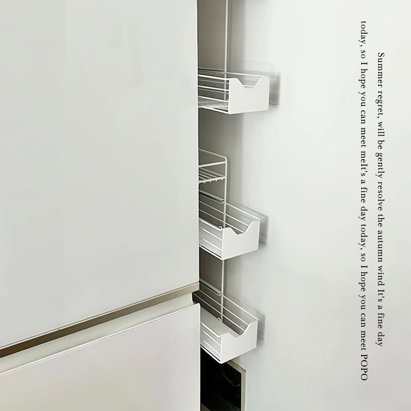 磁吸冰箱置物架侧收纳抽拉式保鲜膜厨房用纸挂架夹缝整理收纳神器
