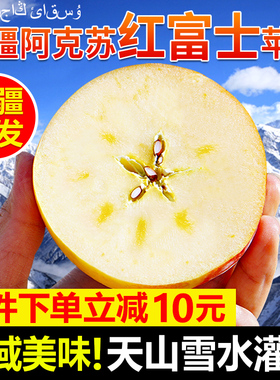 新疆阿克苏冰糖心苹果9斤新鲜当季水果整箱包邮脆甜丑萍果红富士
