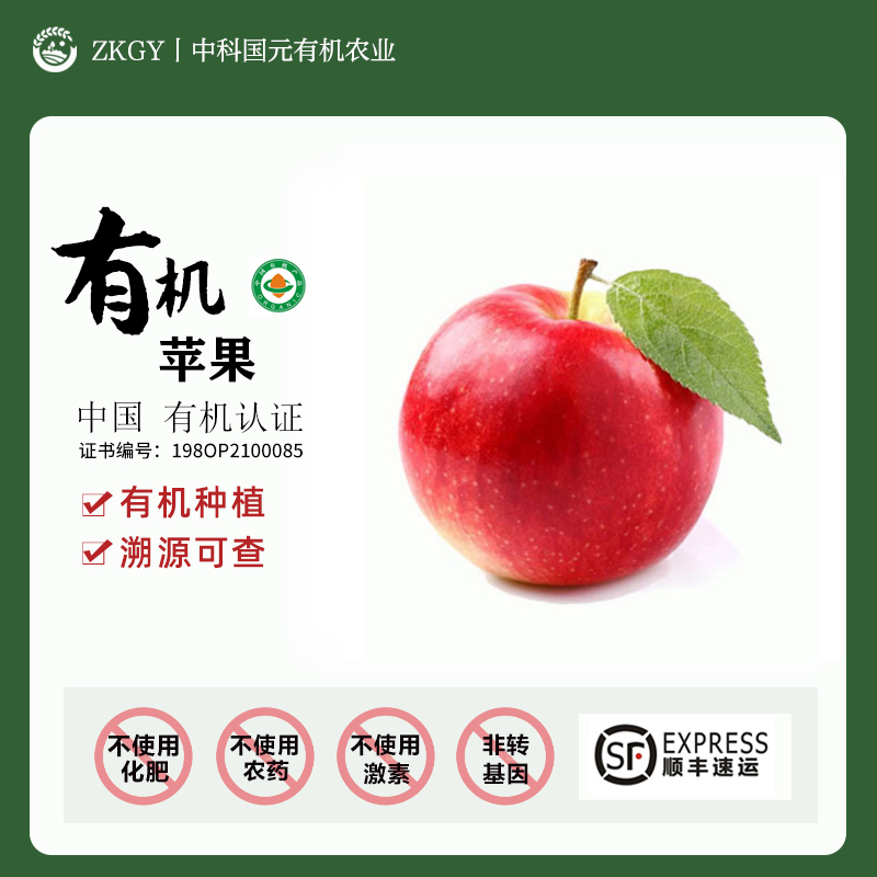 有机苹果®陕西黄土高原水果有机红富士新鲜苹果当季脆苹果