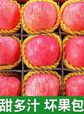 苹果水果陕西洛川红富士丑苹果果新鲜整箱当季脆甜平果整箱包邮2