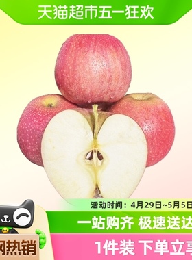 陕西秦冠红富士苹果脆甜可口果型饱满新鲜水果整箱