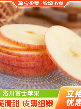 洛川富士苹果新鲜当季时令水果甜脆果子整箱包邮淘客