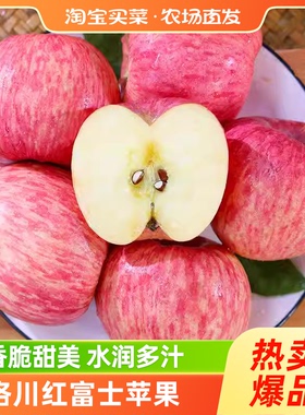 洛川富士苹果新鲜当季时令水果甜脆果子整箱包邮限秒