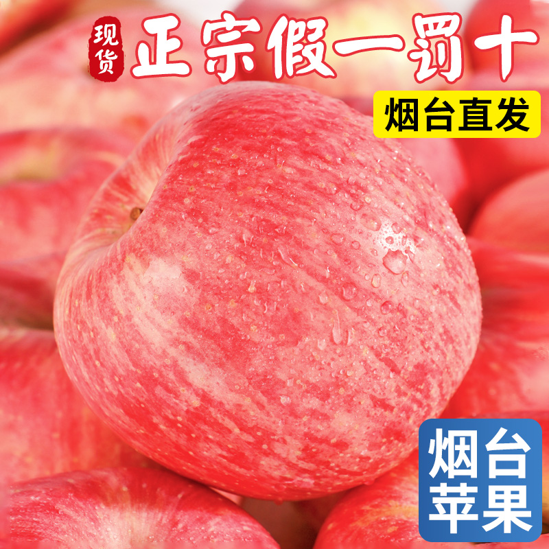 正宗山东烟台红富士苹果新鲜水果9斤当季整箱栖霞脆甜苹果10包邮