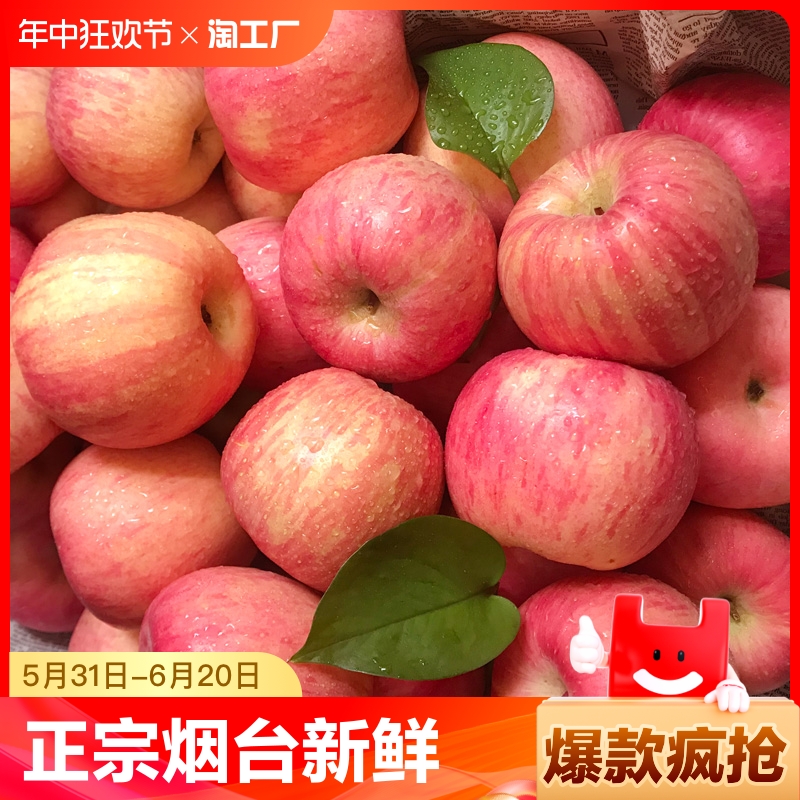 正宗烟台红富士苹果5斤水果新鲜栖霞当季现季脆甜苹果3批整箱包邮