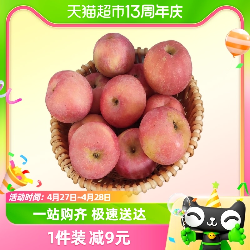 山东烟台红富士苹果6粒装单果70mm+脆甜可口新鲜水果整箱包邮